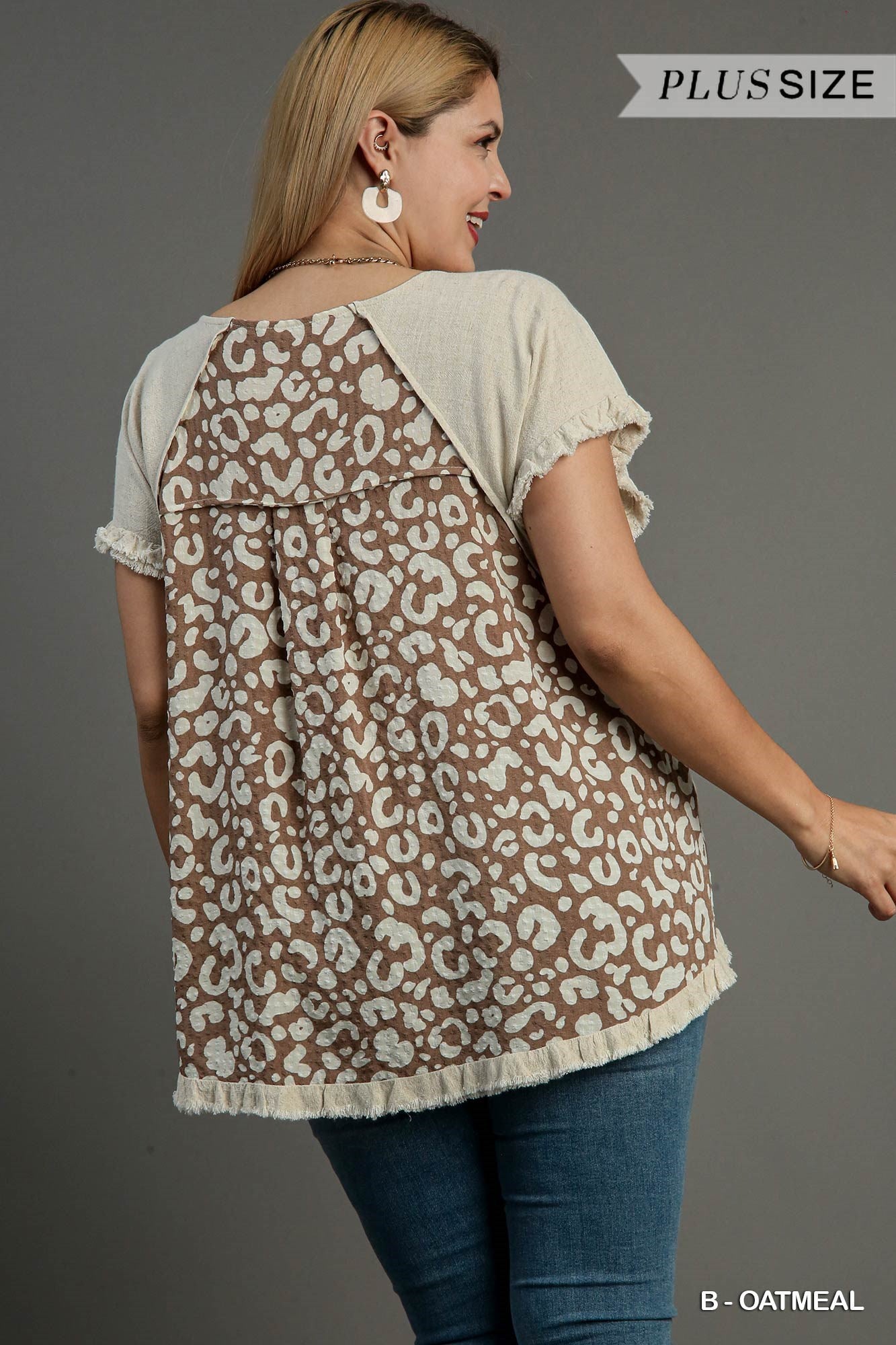 Cheetah Print Top Back & Unfinished Fringe