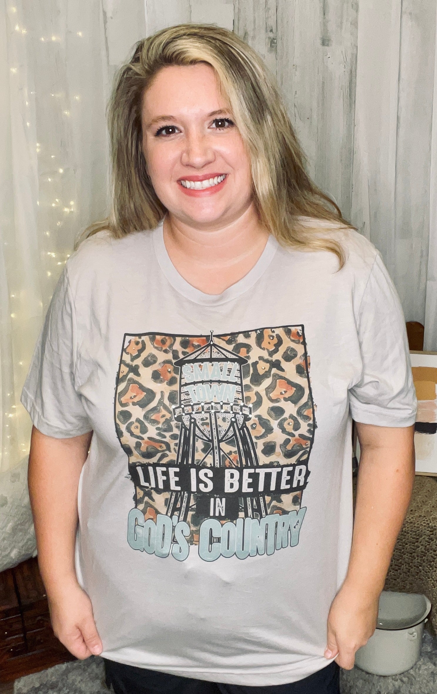 Product details  Custom sublimated tee that reads “Life is Better in a Small Town" Pressed on a Bella Canva shirt Short sleeve  Fits true to size Contact us about a custom color shirt.   *Colors may vary slightly due to monitor resolution and lighting* Southern Bliss Boutique
